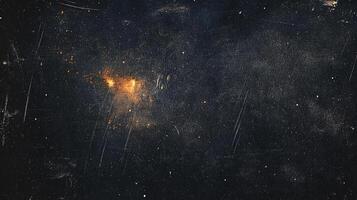 Dark Grunge Texture with Orange and White Specks photo