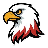 Sharp Beaked Bald Eagle Face in Mascot Design Style vector