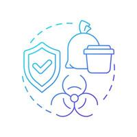 Biomedical waste containment blue gradient concept icon. Safe disposal, garbage management. Round shape line illustration. Abstract idea. Graphic design. Easy to use in presentation, article vector