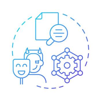 The devil in details blue gradient concept icon. Focus, concentration. Document, work. Round shape line illustration. Abstract idea. Graphic design. Easy to use in infographic, presentation vector