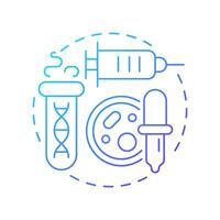Specimen collection blue gradient concept icon. Obtain biological materials from patients. Bio samples lifestyle. Round shape line illustration. Abstract idea. Graphic design. Easy to use in article vector