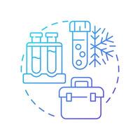 Specimen storage blue gradient concept icon. Controlled preservation of materials. Bio samples lifestyle. Round shape line illustration. Abstract idea. Graphic design. Easy to use in article vector