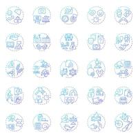Life idioms blue gradient concept icons. Personal growth, development. Success, knowledge. Icon pack. Round shape illustrations for infographic, presentation. Abstract idea vector