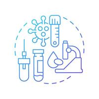 Disease oriented biobanks blue gradient concept icon. Biorepository classification. Bio fluids from patients. Round shape line illustration. Abstract idea. Graphic design. Easy to use in article vector