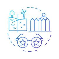 Grass always greener blue gradient concept icon. Negative thinking, comparison. Round shape line illustration. Abstract idea. Graphic design. Easy to use in infographic, presentation vector