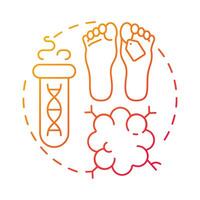 Mortuaries red gradient concept icon. Body preservation, embalming. Biomedical waste. Round shape line illustration. Abstract idea. Graphic design. Easy to use in presentation, article vector