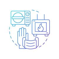 Biomedical waste treatment and disposal blue gradient concept icon. Incineration, autoclaving. Round shape line illustration. Abstract idea. Graphic design. Easy to use in presentation, article vector