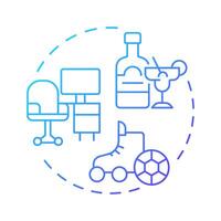 Work hard play harder blue gradient concept icon. Dedication, efforts. Life balance. Round shape line illustration. Abstract idea. Graphic design. Easy to use in infographic, presentation vector