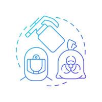 Chemical disinfection blue gradient concept icon. Biomedical waste. Biohazard protective gear, disinfectants. Round shape line illustration. Abstract idea. Graphic design. Easy to use in article vector