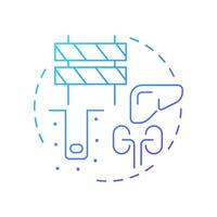 Deep burial and landfilling blue gradient concept icon. Biodegradable medical waste. Landfill management. Round shape line illustration. Abstract idea. Graphic design. Easy to use in article vector
