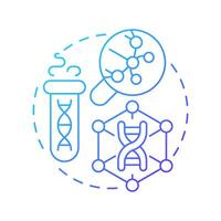 DNA biobanks blue gradient concept icon. Human genetic materials storage. Genome scientific research methods. Round shape line illustration. Abstract idea. Graphic design. Easy to use in article vector