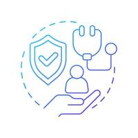 Community health blue gradient concept icon. Social healthcare, protection. Medical service. Round shape line illustration. Abstract idea. Graphic design. Easy to use in presentation, article vector