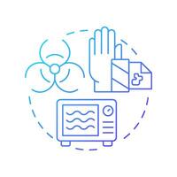 Microwave treatment blue gradient concept icon. Electromagnetic waves, waste disinfect. Round shape line illustration. Abstract idea. Graphic design. Easy to use in presentation, article vector