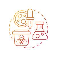 Research laboratories red gradient concept icon. Biological agents, genetic engineering. Round shape line illustration. Abstract idea. Graphic design. Easy to use in presentation, article vector