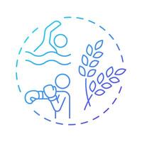 Roll with punches blue gradient concept icon. Difficult situation, adaptability. Round shape line illustration. Abstract idea. Graphic design. Easy to use in infographic, presentation vector