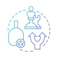 Ball in your court blue gradient concept icon. Personal responsibility. Decision, action. Round shape line illustration. Abstract idea. Graphic design. Easy to use in infographic, presentation vector