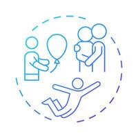 Let bygones be bygones blue gradient concept icon. Forgiveness, relationships. Conflict resolution. Round shape line illustration. Abstract idea. Graphic design. Easy to use in infographic vector