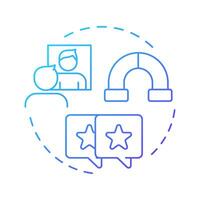 It takes one to know one blue gradient concept icon. Mirror, reflecting. Opinion, criticism. Round shape line illustration. Abstract idea. Graphic design. Easy to use in infographic, presentation vector