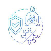 Prevent infection spread blue gradient concept icon. Biomedical waste contamination. Disease, biohazard. Round shape line illustration. Abstract idea. Graphic design. Easy to use in presentation vector