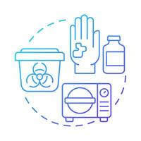 Autoclaving blue gradient concept icon. Steam sterilization. Infectious waste. biohazard. Round shape line illustration. Abstract idea. Graphic design. Easy to use in presentation, article vector