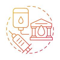 Blood banks red gradient concept icon. Transfusion service. Bloodborne infections. Medical equipment. Round shape line illustration. Abstract idea. Graphic design. Easy to use in presentation vector
