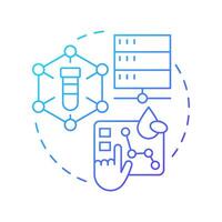 Digital biobanks blue gradient concept icon. Online platforms with bio information. Biorepository classification. Round shape line illustration. Abstract idea. Graphic design. Easy to use in article vector