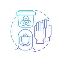Protect healthcare workers blue gradient concept icon. Biohazard protective gear. Regulation, compliance. Round shape line illustration. Abstract idea. Graphic design. Easy to use in presentation vector