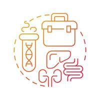Anatomical waste red gradient concept icon. Human organs, biology. Laboratory tube, equipment. Round shape line illustration. Abstract idea. Graphic design. Easy to use in presentation, article vector
