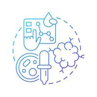 Cell biobanks blue gradient concept icon. Biorepository of organic specimens. Therapeutic and research purposes. Round shape line illustration. Abstract idea. Graphic design. Easy to use in article vector
