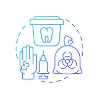 Biomedical waste segregation blue gradient concept icon. Medical garbage sorting. Safe disposal. Round shape line illustration. Abstract idea. Graphic design. Easy to use in presentation, article vector