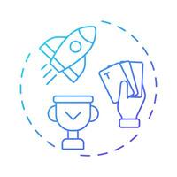 Go big or go home blue gradient concept icon. Winning competition. Success, achievement. Round shape line illustration. Abstract idea. Graphic design. Easy to use in infographic, presentation vector