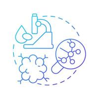 Specimen analysis blue gradient concept icon. Examining biological materials technology. Bio samples lifestyle. Round shape line illustration. Abstract idea. Graphic design. Easy to use in article vector
