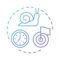 Better late than never blue gradient concept icon. Time management, control. Deadline, task. Round shape line illustration. Abstract idea. Graphic design. Easy to use in infographic, presentation vector