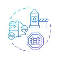 Delimitation and demarcation blue gradient concept icon. Clearly defining and marking borders. Goal of IBM. Round shape line illustration. Abstract idea. Graphic design. Easy to use in presentation vector