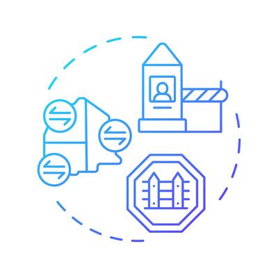 Delimitation and demarcation blue gradient concept icon. Clearly defining and marking borders. Goal of IBM. Round shape line illustration. Abstract idea. Graphic design. Easy to use in presentation