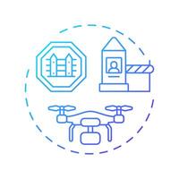 Border surveillance blue gradient concept icon. IBM strategy. National security methods improvement. Round shape line illustration. Abstract idea. Graphic design. Easy to use in presentation vector