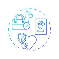 Veterinary inspection services blue gradient concept icon. Health standards. Integrated border management. Round shape line illustration. Abstract idea. Graphic design. Easy to use in presentation vector