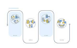 Four filter model rectangle infographic . Integrated border management strategy. Data visualization with 4 steps. Editable rectangular options chart vector