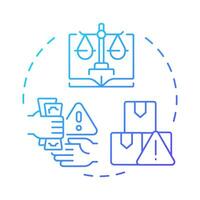 Anti corruption blue gradient concept icon. Officials work control technology. Goal of IBM. Round shape line illustration. Abstract idea. Graphic design. Easy to use in promotional material vector