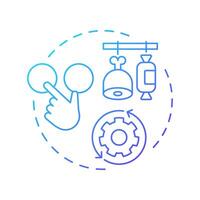 Product variant management blue gradient concept icon. Different versions data. Key goods information. Round shape line illustration. Abstract idea. Graphic design. Easy to use in presentation vector