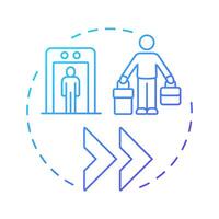 Smoother border crossings blue gradient concept icon. Travel. Benefit of boundaries management. Round shape line illustration. Abstract idea. Graphic design. Easy to use in promotional material vector