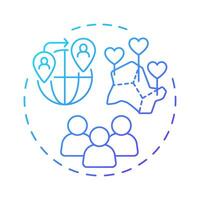 Management of migration flows blue gradient concept icon. National security. Benefit of border regulation. Round shape line illustration. Abstract idea. Graphic design. Easy to use in presentation vector