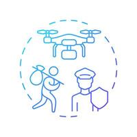 Prevention of illegal immigration blue gradient concept icon. Movement across borders. Goal of IBM. Round shape line illustration. Abstract idea. Graphic design. Easy to use in promotional material vector