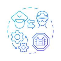 Operational integration blue gradient concept icon. Border control entities. Area of IBM collaboration. Round shape line illustration. Abstract idea. Graphic design. Easy to use in presentation vector
