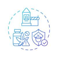 Prevention of cross border crime blue gradient concept icon. Countering drug trafficking. Goal of IBM. Round shape line illustration. Abstract idea. Graphic design. Easy to use in promotional material vector