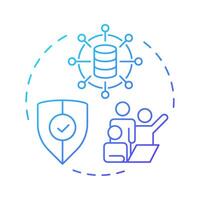 Master data management blue gradient concept icon. Organization critical information assets. Marketing. Round shape line illustration. Abstract idea. Graphic design. Easy to use in presentation vector