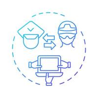 Inter agency cooperation blue gradient concept icon. Collaboration between agencies. IBM coordination. Round shape line illustration. Abstract idea. Graphic design. Easy to use in promotional material vector