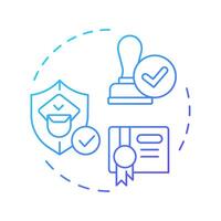 Customs agencies blue gradient concept icon. Government authorities. Integrated border management. Round shape line illustration. Abstract idea. Graphic design. Easy to use in presentation vector