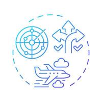 Area control service blue gradient concept icon. Radar system. Route management, organization. Round shape line illustration. Abstract idea. Graphic design. Easy to use in article, blog post vector