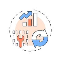 Service practices multi color concept icon. Source code, software engineering. Efficiency chart. Round shape line illustration. Abstract idea. Graphic design. Easy to use in blog post, presentation vector
